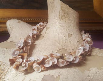 Vintage curled sliced SEASHELL NECKLACE