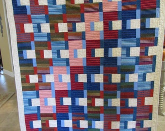 Stripe Disarray Quilt - handmade