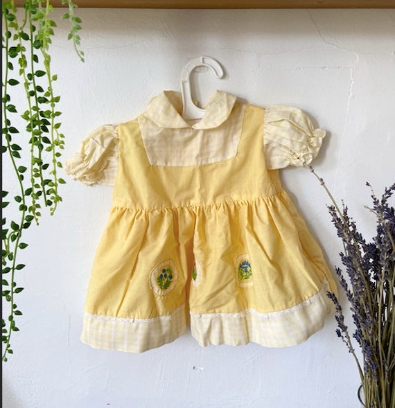 Yellow Floral Cottagecore Dress Baby 12 Months