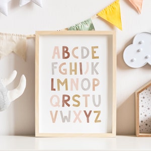Alphabet Poster, Nursery Alphabet Print, ABC poster, Nursery ABC Poster, Pastel Alphabet Print, Playroom ABC poster, Kids Room Decor