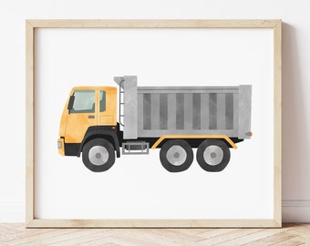 Dump Truck Print, Construction Poster, Construction Print, Playroom Decor, Construction Vehicle Decor, Boy Nursery Decor, Digital Download
