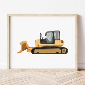 Bulldozer Print, Construction Print, Playroom Decor, Construction Vehicle Decor, Boy Nursery Decor, Digital Download