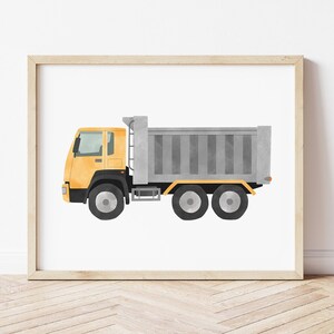 Dump Truck Print, Construction Poster, Construction Print, Playroom Decor, Construction Vehicle Decor, Boy Nursery Decor, Digital Download