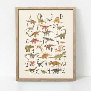 Dinosaur Alphabet Print, ABC Printable, Alphabet Print, Dinosaur Printable, Kids Wall Art, Dinosaur ABCs, Nursery Decor, Dinosaur Nursery