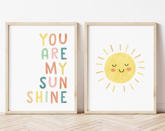 Du bist mein Sunshine Print, Sun Print, Neutrales Kinderzimmer Dekor, Spielzimmer Kunst, Sunshine Art, druckbare Wandkunst, Sunshine Poster