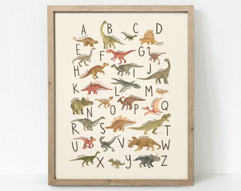 Dinosaur Alphabet Print, ABC Printable, Alphabet Print, Dinosaur Printable, Kids Wall Art, Dinosaur ABCs, Nursery Decor, Dinosaur Nursery