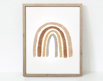 Boho Regenbogen Druck, Vintage Regenbogen Druck, Retro Regenbogen Druck, Pastell Regenbogen Druck, Erde Ton Regenbogen Druck, Regenbogen-Kunst