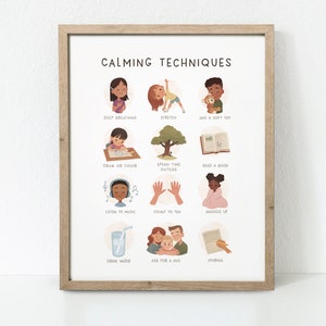 Feelings Poster, Calming Techniques, Calming Corner, Emotions Chart, Classroom Decor, Montessori Homeschool Decor, Feelings Print, Printable image 5