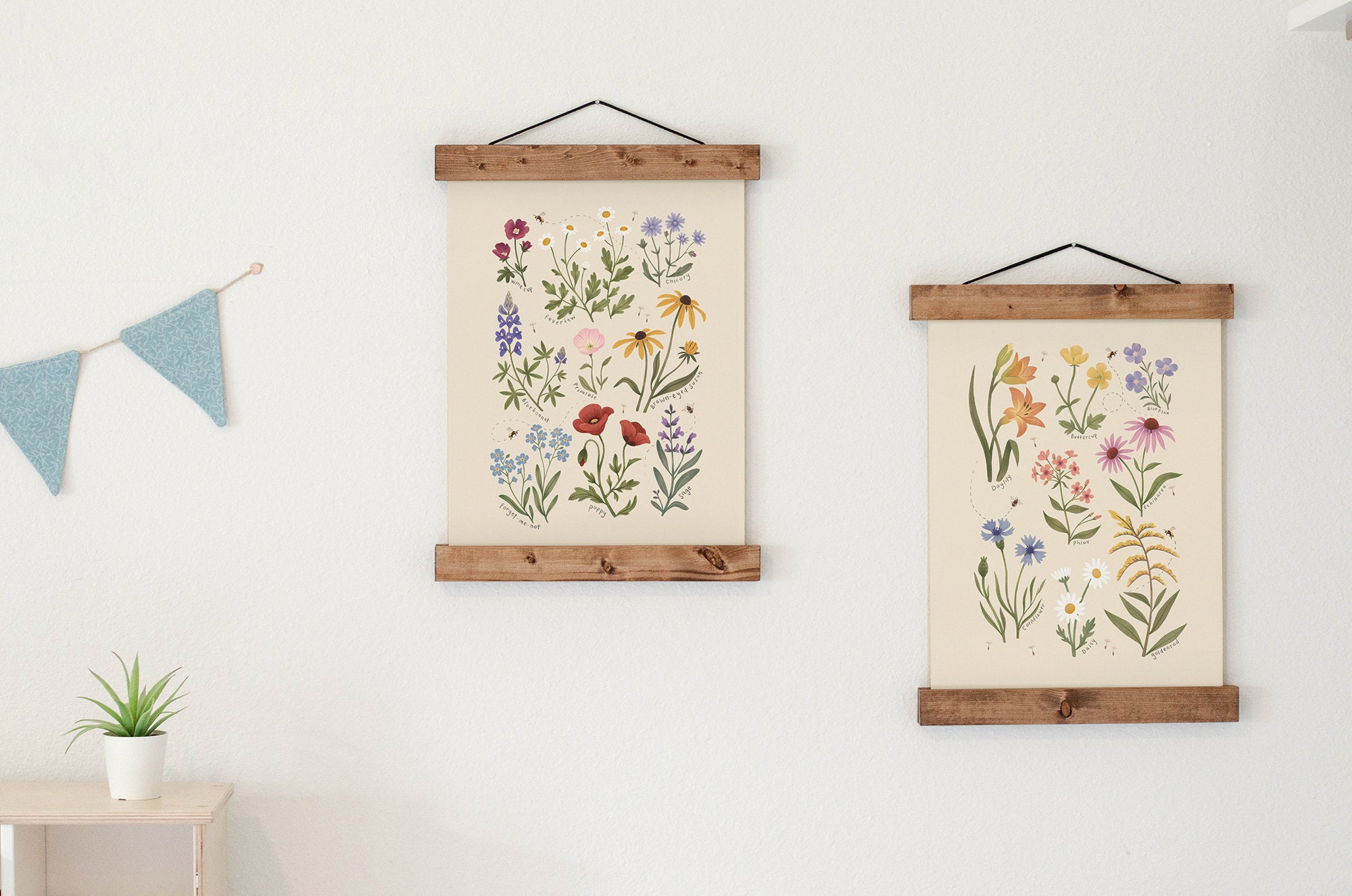 Wildflower Print Set, Wildflowers Art, Educational Poster, Wildflower ...
