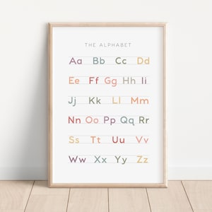 Alphabet Print, Educational Print, Printable Wall Art, ABC Poster, Classroom Decor, Homeschool Decor, Preschool Poster, DIGITAL DOWNLOAD