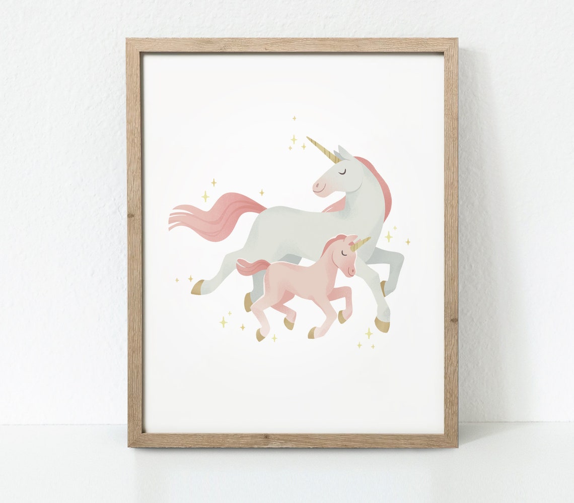 Unicorn Print Set of 4 Unicorn Prints Girls Room Decor - Etsy