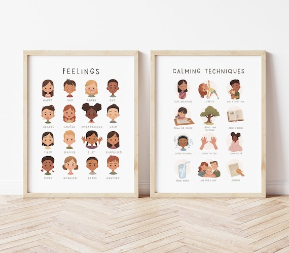 Feelings Poster, Calming Techniques, Calming Corner, Emotions Chart, Classroom Decor, Montessori Homeschool Decor, Feelings Print, Printable