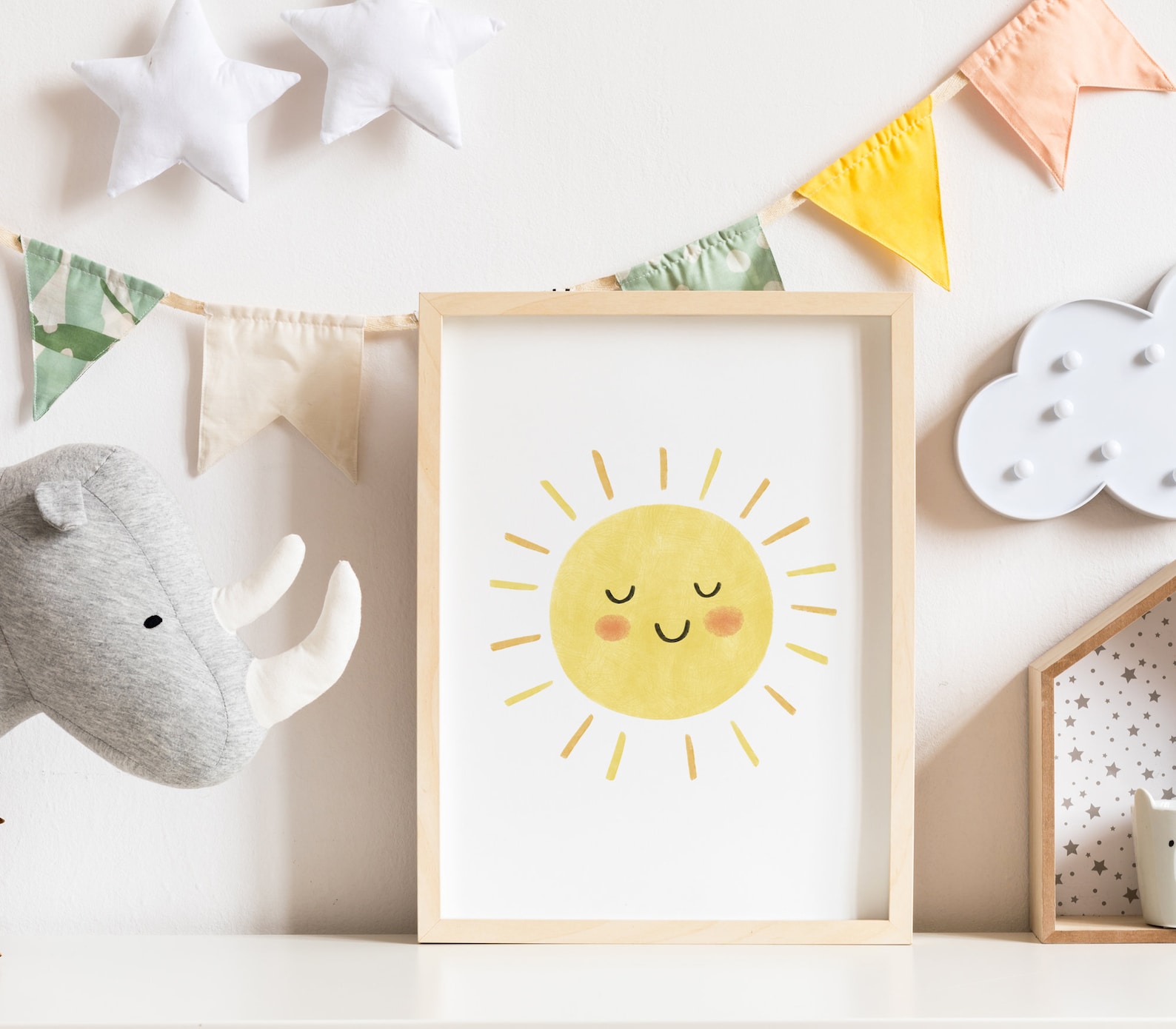 Sunshine Nursery Print, Sun Art Print, Neutral Nursery Decor, Sunshine ...