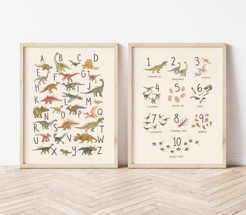Dinosaur Alphabet Print ABC Printable Alphabet Print - Etsy