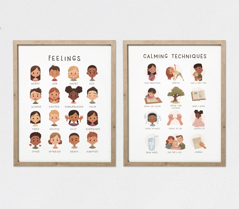 Feelings Poster, Calming Techniques, Calming Corner, Emotions Chart, Classroom Decor, Montessori Homeschool Decor, Feelings Print, Printable image 3