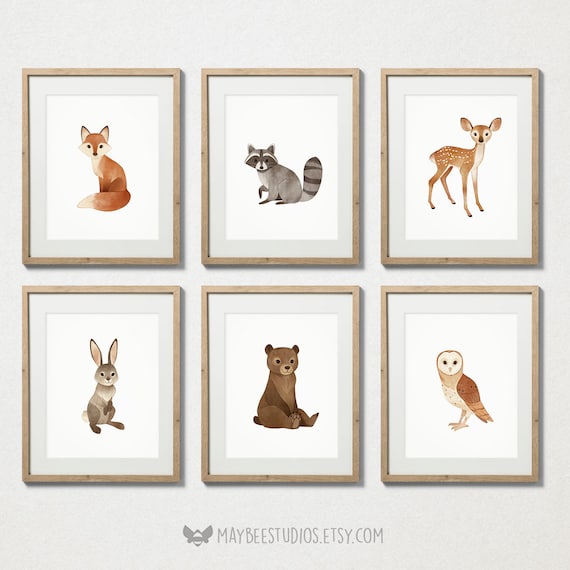 etsy woodland nursery prints
