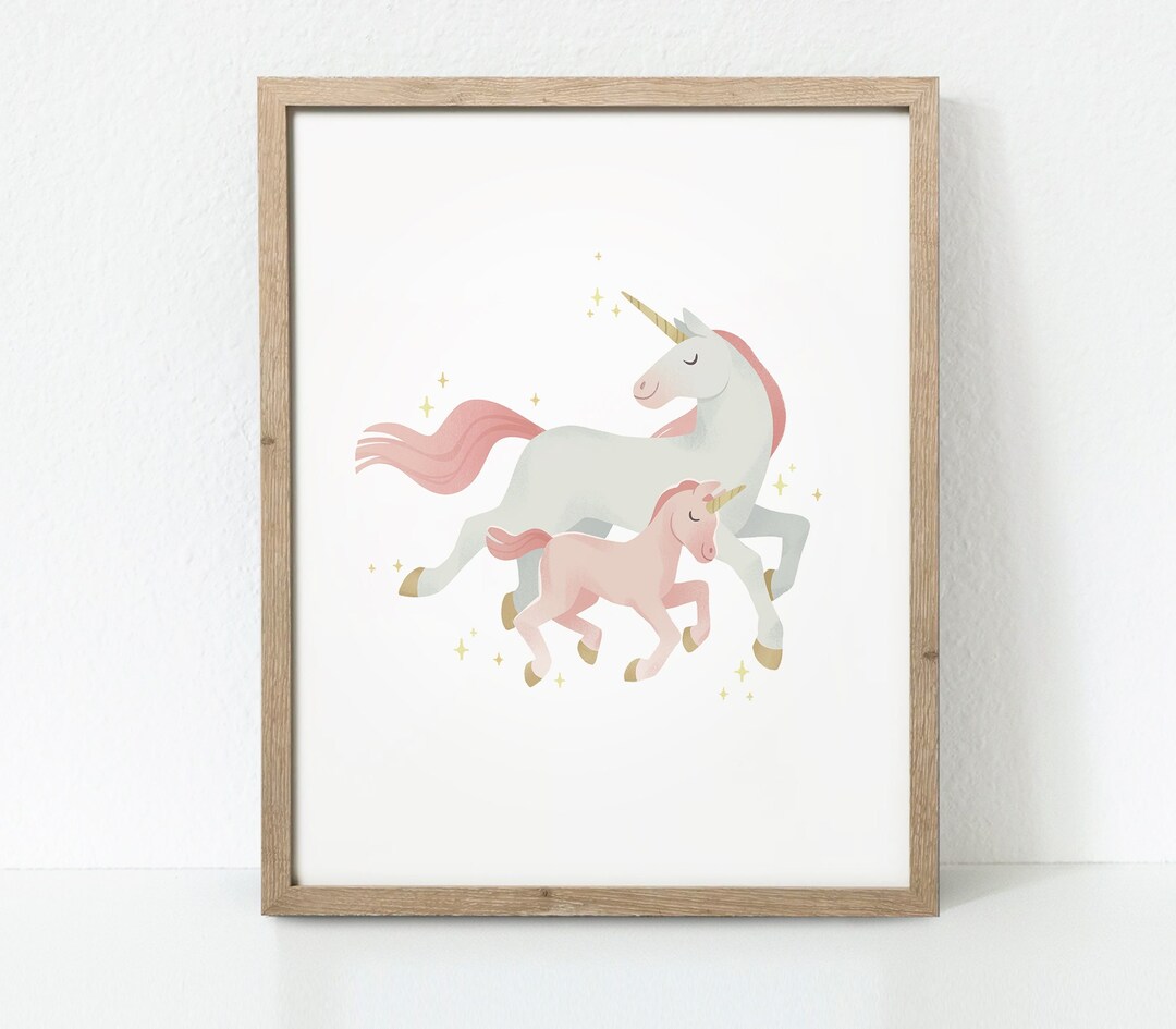 Unicorn Print, Unicorn Printable, Girls Room Decor, Unicorn Decor, Unicorn Wall Art, Playroom ...