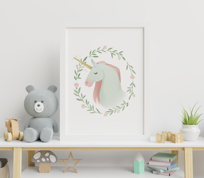 Unicorn Print Unicorn Printable Girls Room Decor Unicorn - Etsy