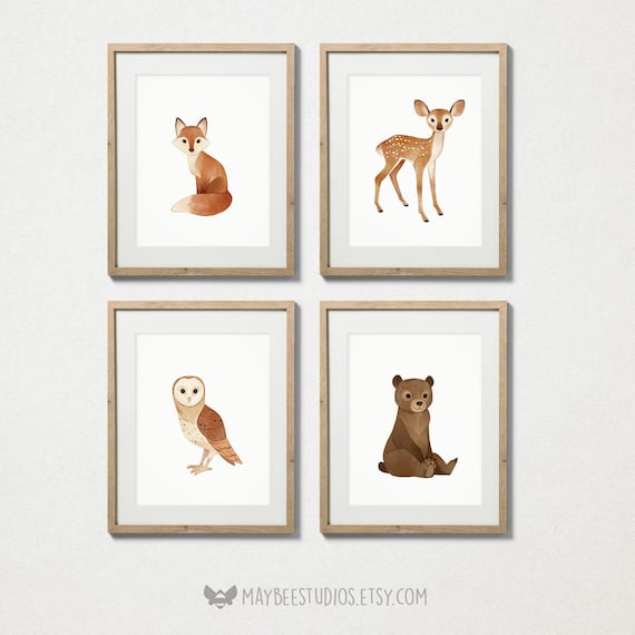 etsy woodland nursery prints