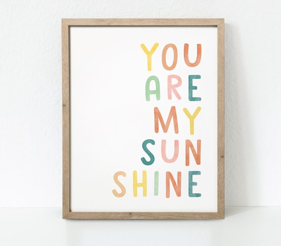 You Are My Sunshine Print, Neutral Nursery Decor, Playroom Art, Sunshine Art, Printable Wall Art, Sunshine Poster