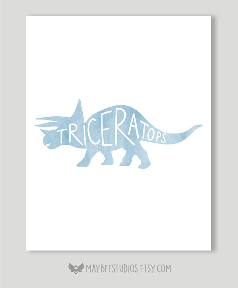 Dinosaur Printable Dinosaur Nursery Print Dinosaur Wall Art Nursery Dinosaur Print Triceratops Print Dinosaur Art Dinosaur Nursery