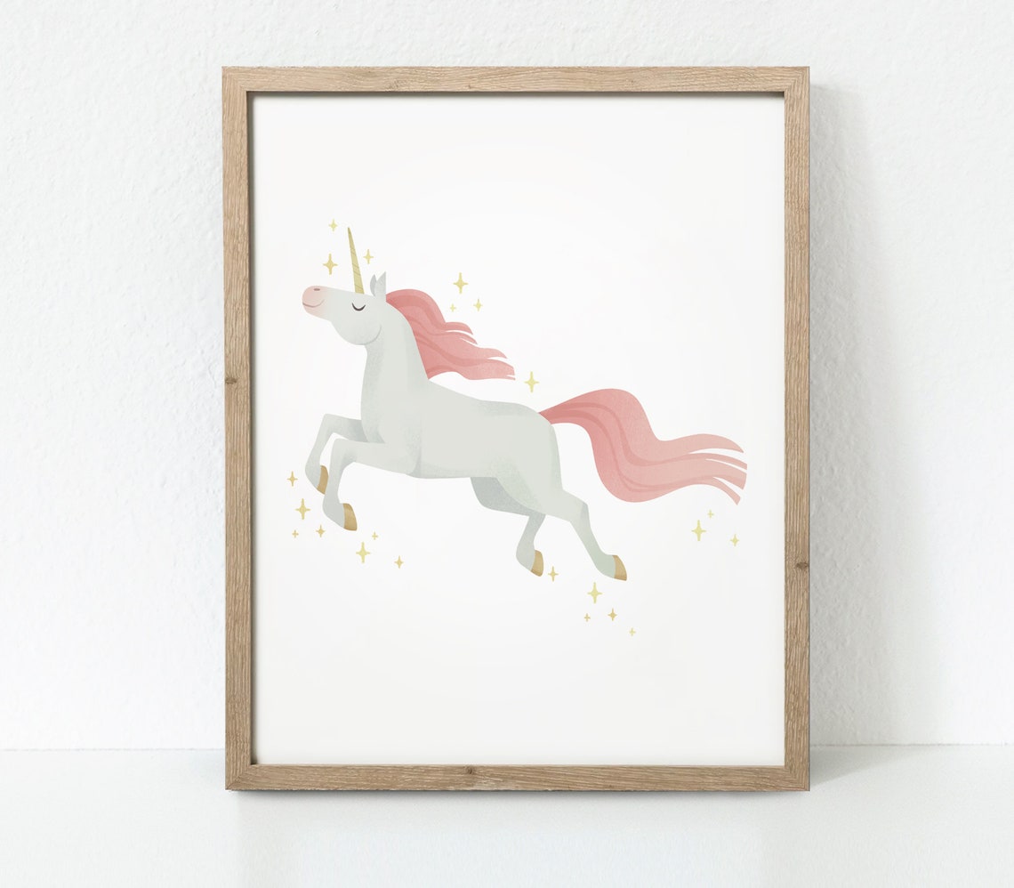 Unicorn Print Set of 4 Unicorn Prints Girls Room Decor - Etsy