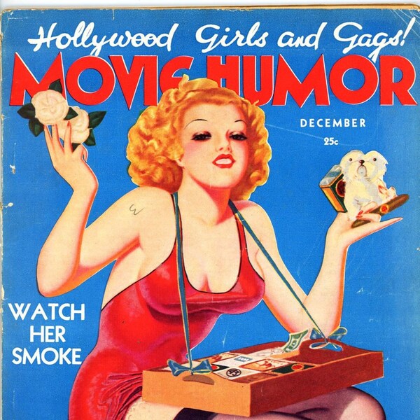Hollywood Girls and Gags!  Movie Humor Magazine  Watch Her Smoke  1935  Starlets Pin-up Girls Actresses Models  Collectible   Gorgeous Gals