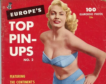 Magazine Vintage - Europe's Top Pin-ups # 2 Magazine - featuring beautiful actresses, stunning models  entertainers and contest winners