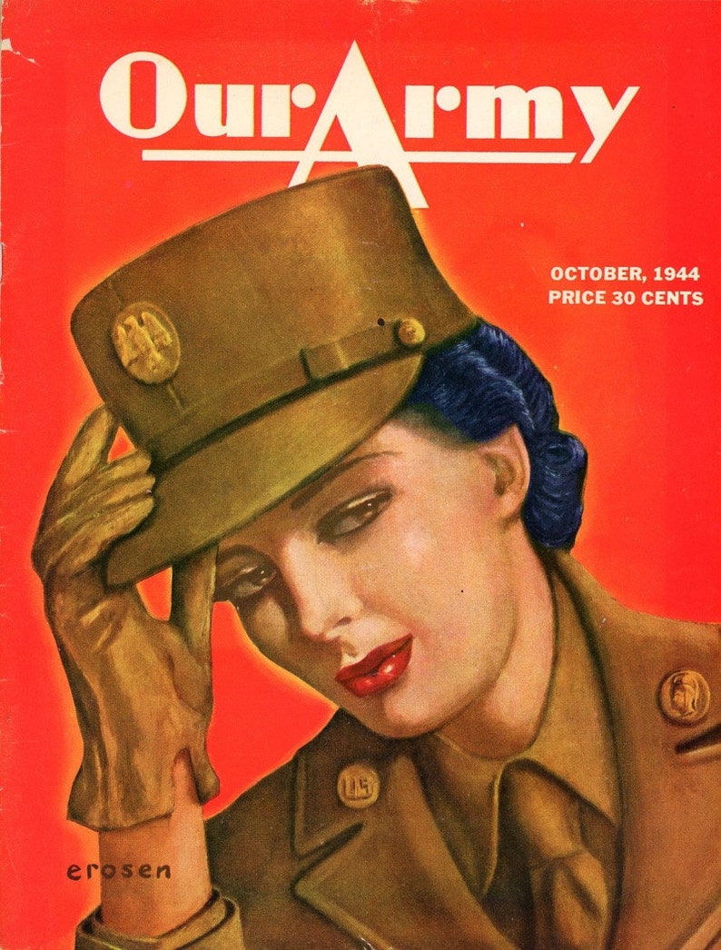 Our Army Magazine Cover Print Art von Erosen Tonnen von Anzeigen plus viele viele militärische Artikel Soldaten Krankenschwestern mehr Bild 1