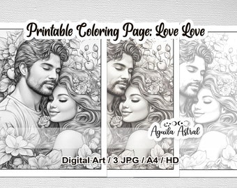 Printable coloring page Love Love