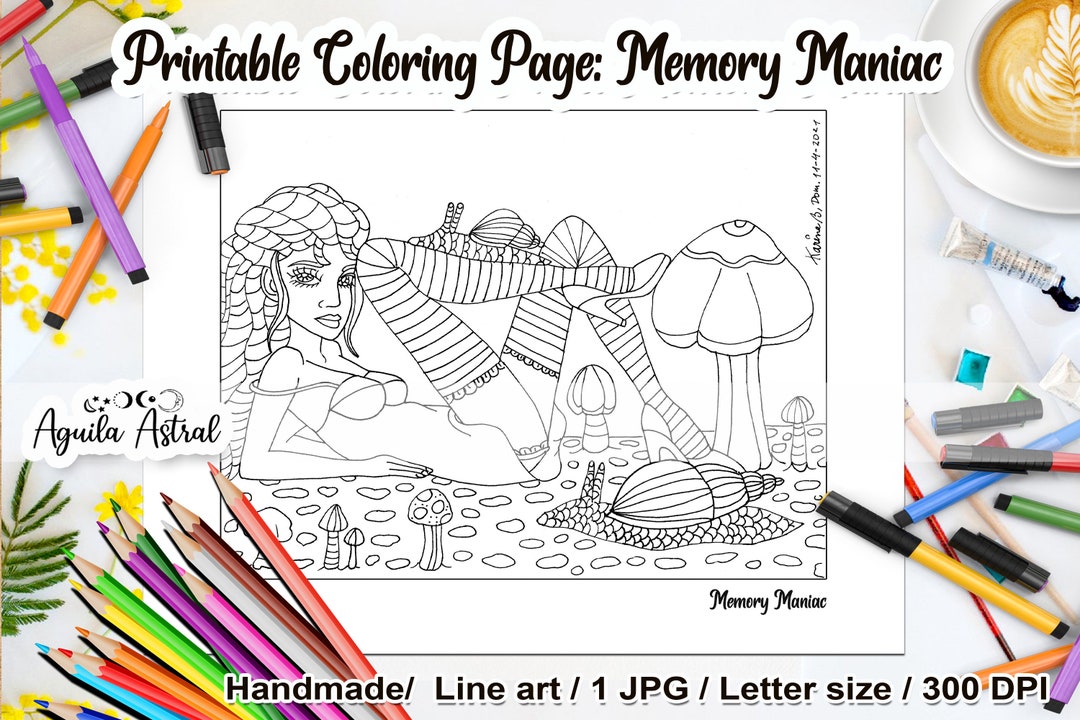 Memory Maniac Printable Coloring Page - Etsy