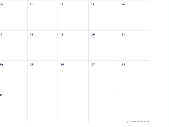 august 2022 printable blank calendar instant download monthly etsy