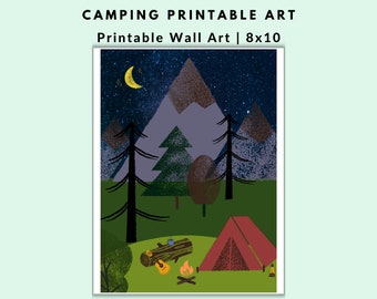 Camping Wall Art Print | Digital Download Printable