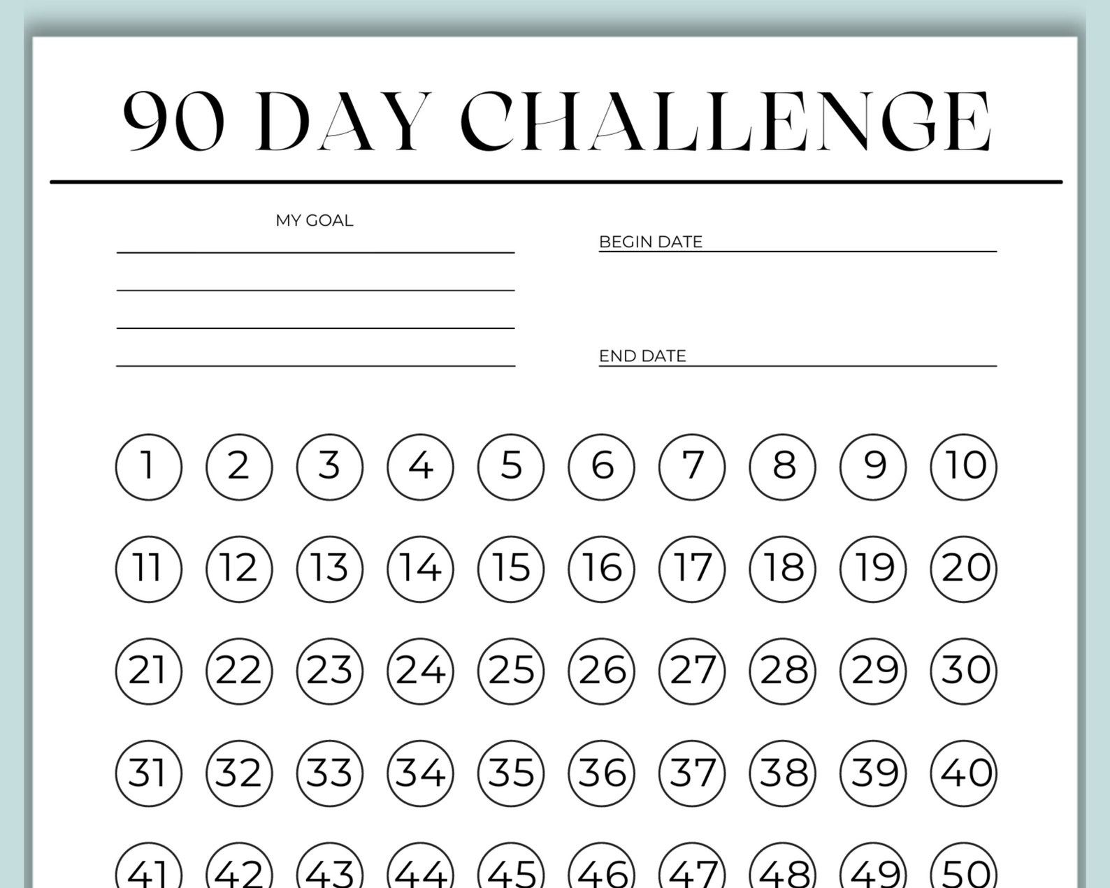 90 Day Challenge Habit Tracker Kit Printable | PDF | Quarterly Goal ...