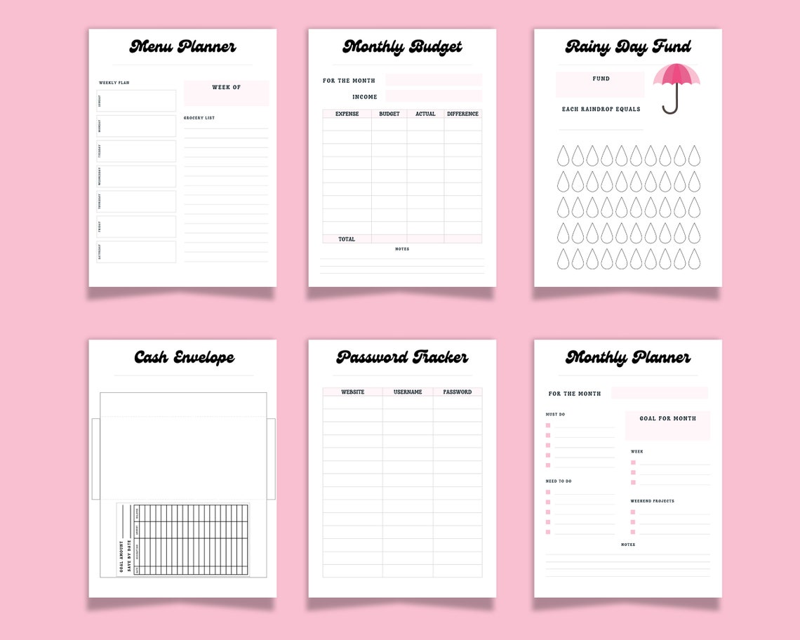 Printable Home Organization Planner Household Management Etsy