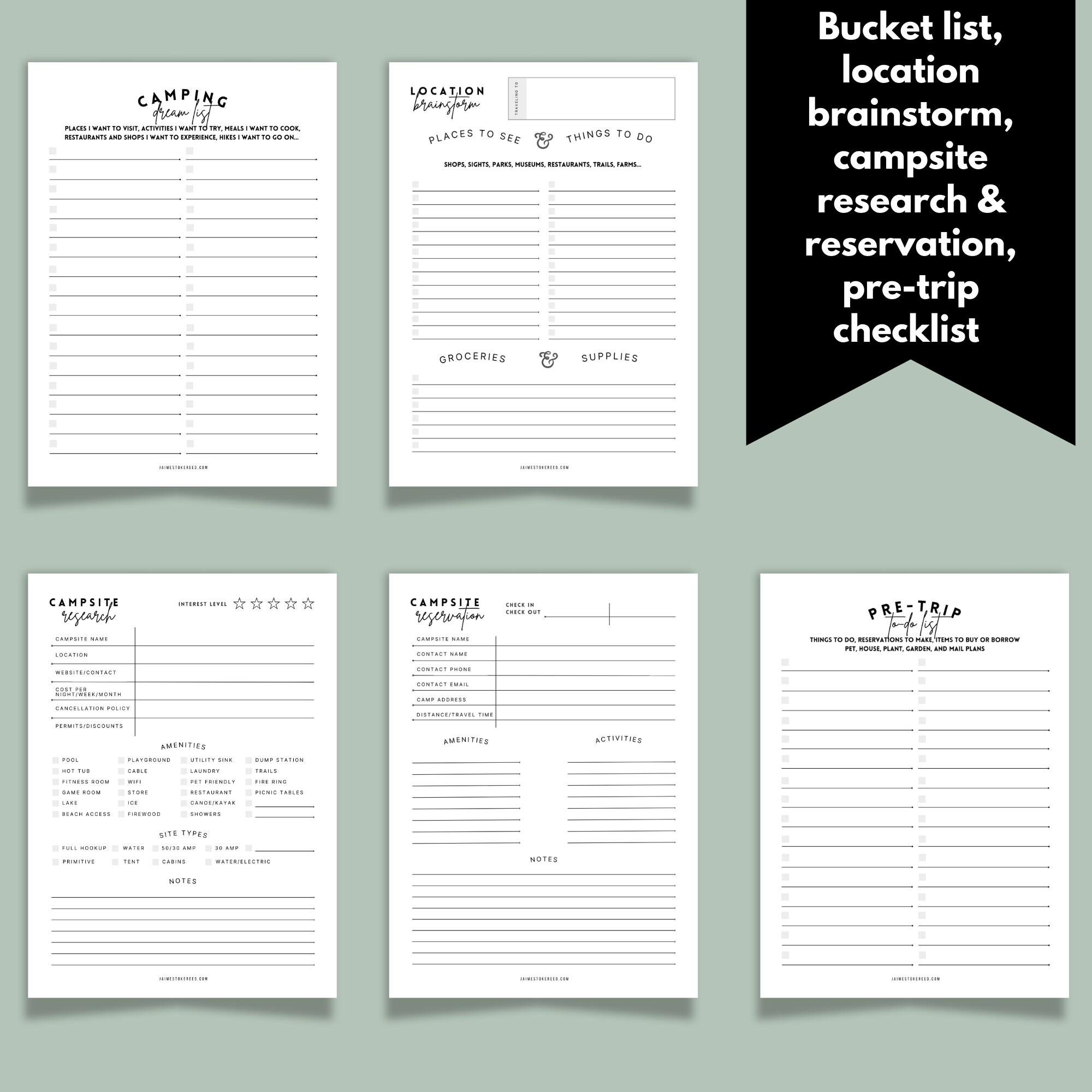 Ultimate Printable Camping Checklist | Camping Packing List | 40 Pages ...