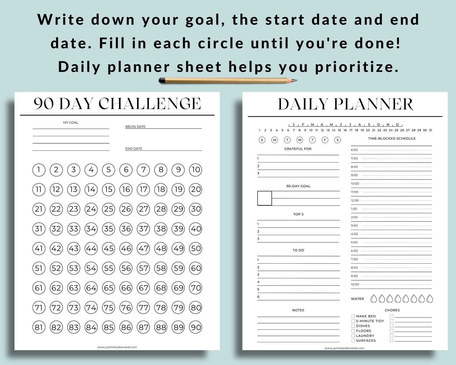 90 Day Challenge Habit Tracker Kit Printable | PDF | Quarterly Goal ...