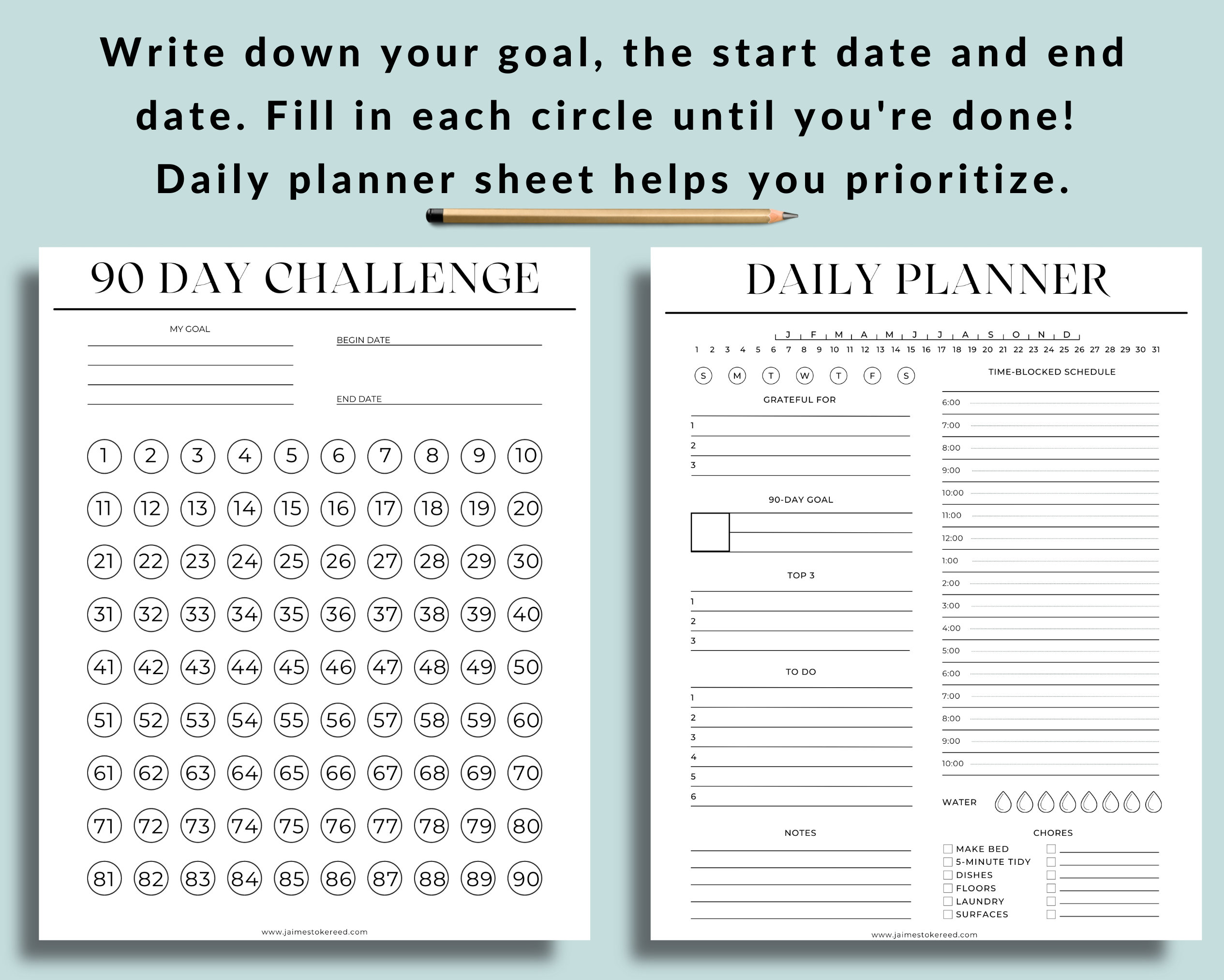 90 Day Challenge Habit Tracker Kit Printable | PDF | Quarterly Goal ...