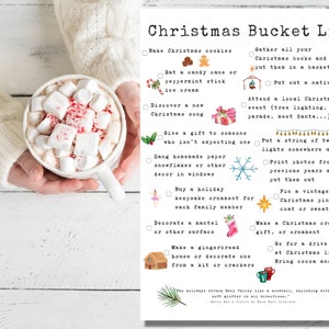Printable Christmas Holiday Bucket List EDITABLE in Canva for Winter ...