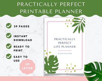 Printable Planner Daily | Weekly | Monthly | Yearly Undated Digital Download