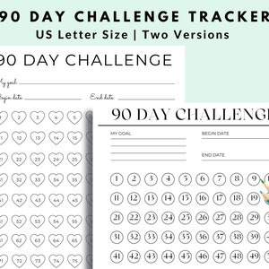 Printable 90 Day Challenge Habit Tracker | PDF | Quarterly Goal Planning | 12 Week Plan
