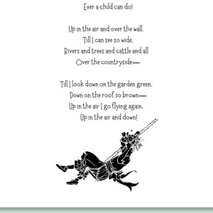 The Swing Poem Print by Robert Louis Stevenson Digital Download Printable Child's Garden of Verses image 4