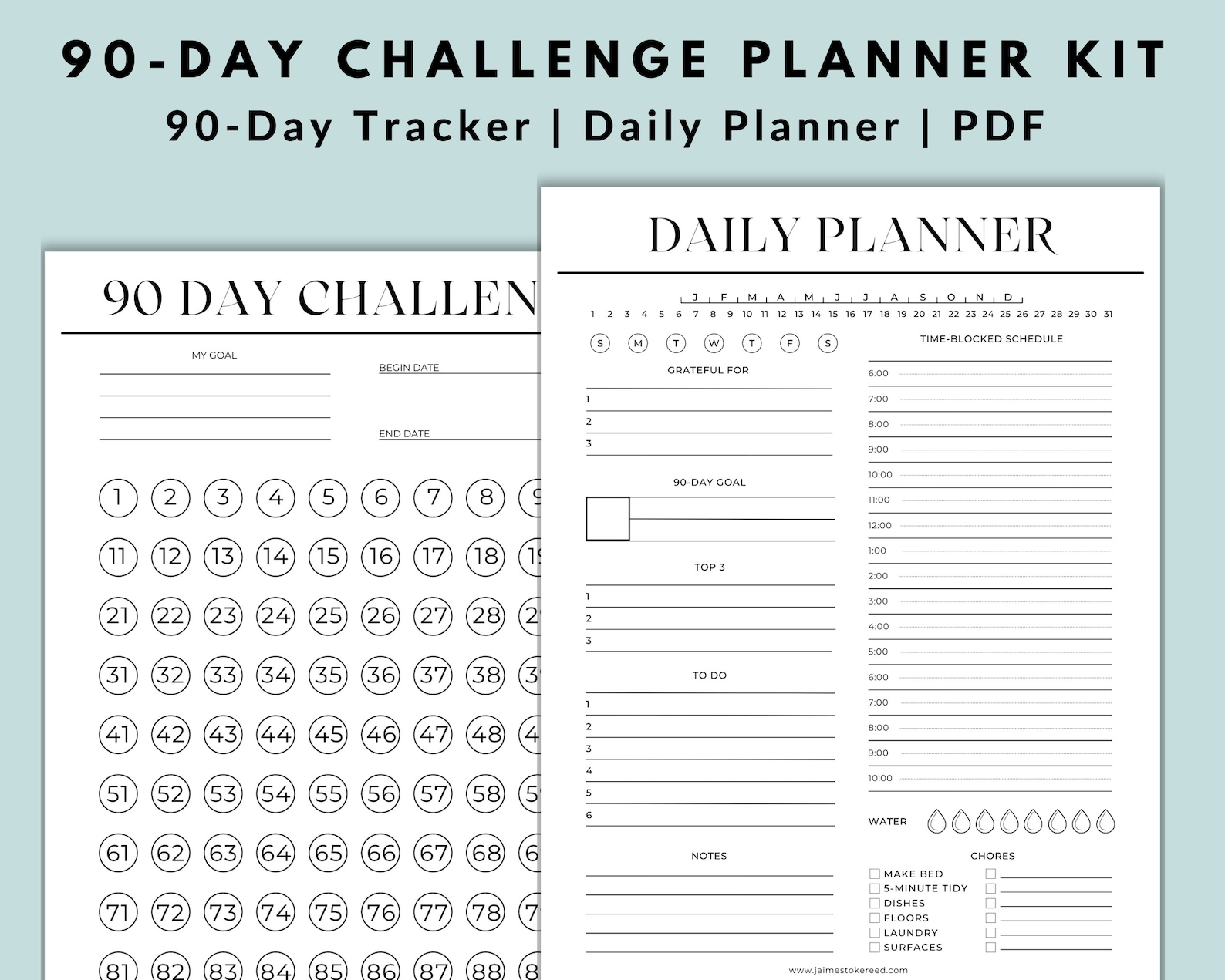 90 Day Challenge Habit Tracker Kit Printable | PDF | Quarterly Goal ...