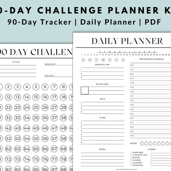 90 Day Tracker - Etsy