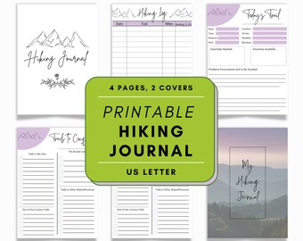 Hiking Journal/Log/Planner | Printable US Letter | Digital Download