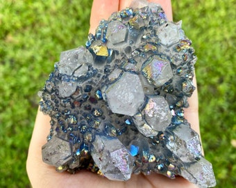 チタンオーラクォーツクリスタル - レインボーフレイムオーラ