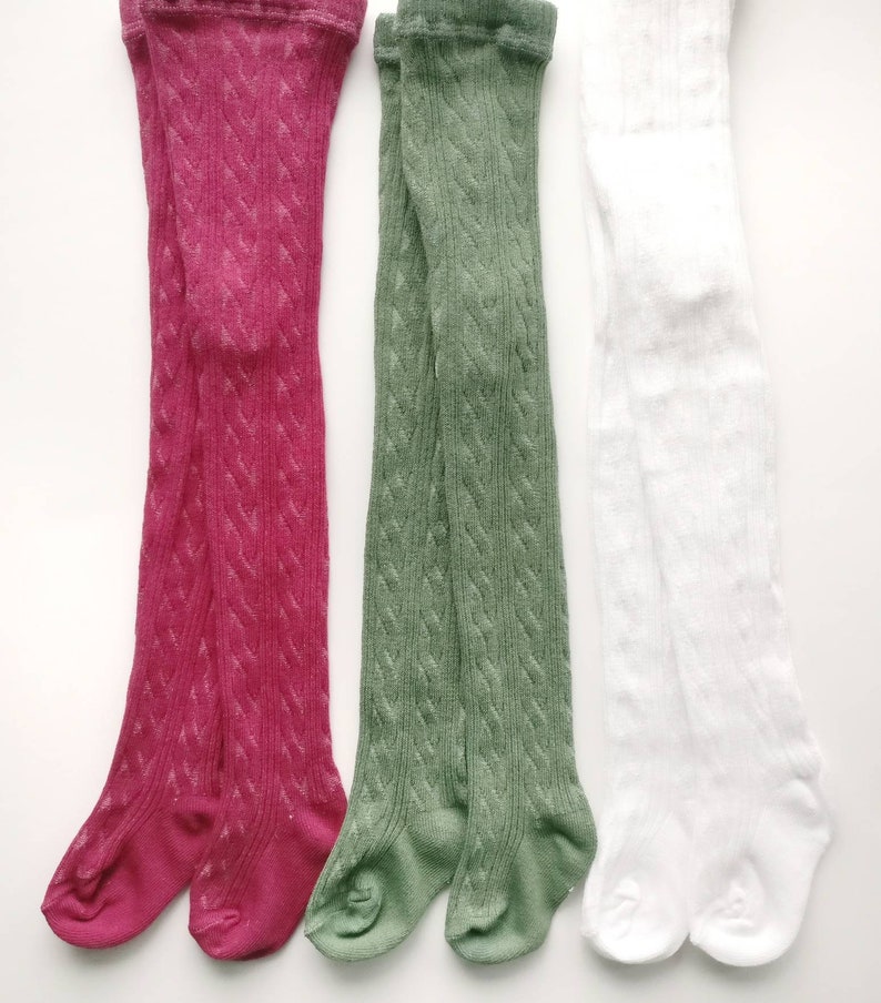 Christmas Tights Hand Dyed Cable Knit Tights Baby Tights Etsy