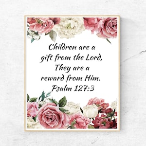 Psalm 127 Printable | Bible Verse Wall Art | Children are a Gift From the Lord