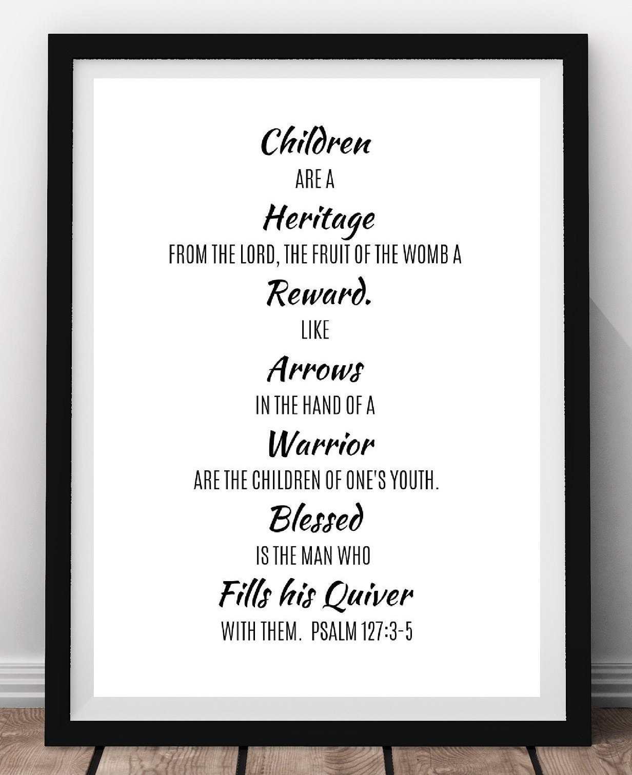 Psalm 127 Printable | Bible Verse Wall Art | Gifts for Dad | as Arrows Are in the Hand of a ...