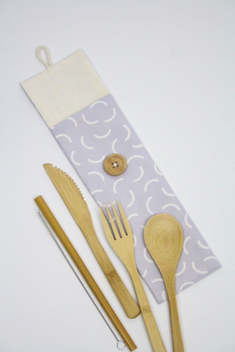 Cutlery Pouch Set of Spoon Fork Knife Straw and Metal Etsy